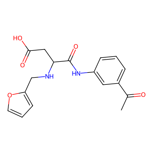 N-(3-acetylphenyl)-N~2~-(furan-2-ylmethyl)-alpha-asparagine structure