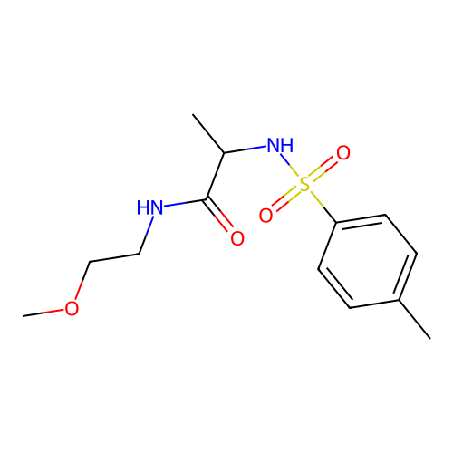 N-(2-methoxyethyl)-N~2~-[(4-methylphenyl)sulfonyl]alaninamide structure