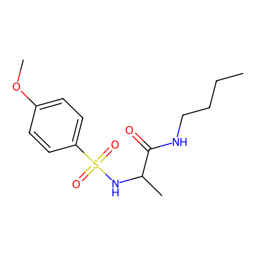 N-butyl-N~2~-[(4-methoxyphenyl)sulfonyl]alaninamide structure