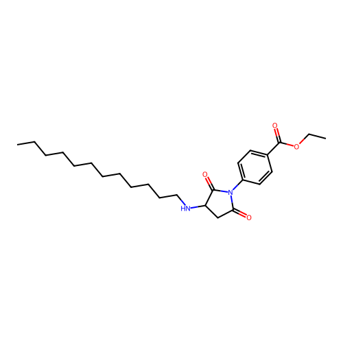 Ethyl 4-[3-(dodecylamino)-2,5-dioxopyrrolidin-1-yl]benzoate structure
