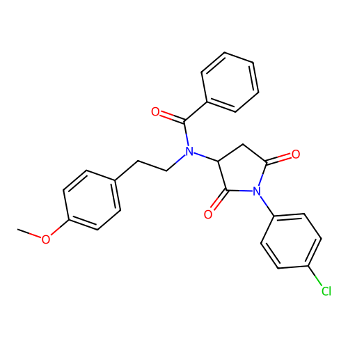 N-(1-(4-chlorophenyl)-2,5-dioxopyrrolidin-3-yl)-N-(4-methoxyphenethyl)benzamide structure