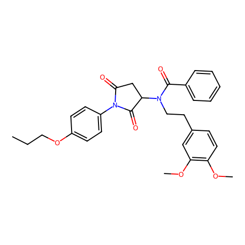 N-[2-(3,4-dimethoxyphenyl)ethyl]-N-[2,5-dioxo-1-(4-propoxyphenyl)pyrrolidin-3-yl]benzamide structure