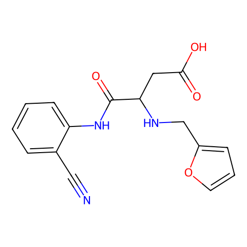 N-(2-cyanophenyl)-N~2~-(furan-2-ylmethyl)-alpha-asparagine structure