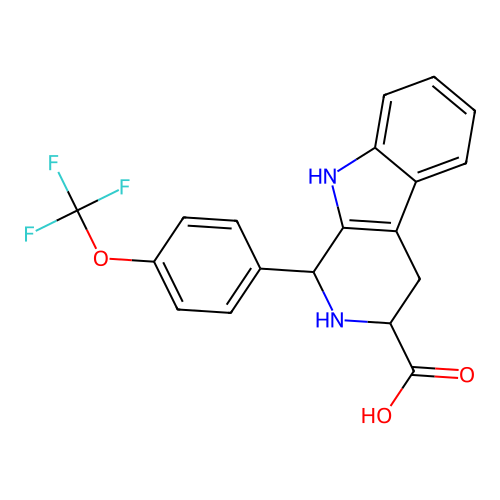 1-[4-(trifluoromethoxy)phenyl]-2,3,4,9-tetrahydro-1H-beta-carboline-3-carboxylic acid structure