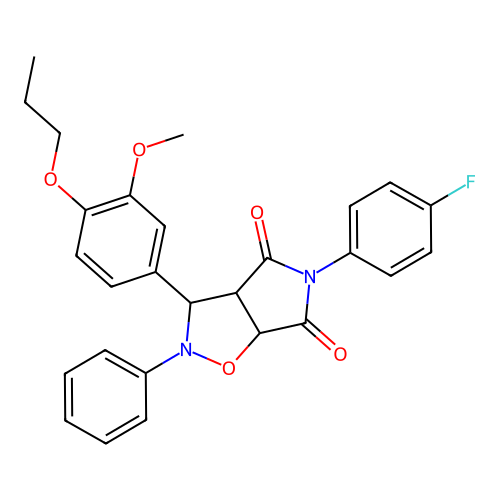 5-(4-fluorophenyl)-3-(3-methoxy-4-propoxyphenyl)-2-phenyl-3a,6a-dihydro-3H-pyrrolo[3,4-d][1,2]oxazole-4,6-dione structure