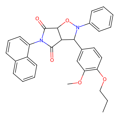 3-(3-methoxy-4-propoxyphenyl)-5-(naphthalen-1-yl)-2-phenyldihydro-2H-pyrrolo[3,4-d][1,2]oxazole-4,6(3H,5H)-dione structure
