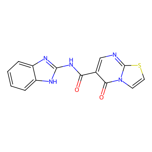 N-(1H-benzo[d]imidazol-2-yl)-5-oxo-5H-thiazolo[3,2-a]pyrimidine-6-carboxamide structure