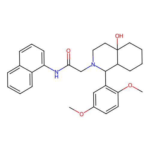 2-(1-(2,5-dimethoxyphenyl)-4a-hydroxyoctahydroisoquinolin-2(1H)-yl)-N-(naphthalen-1-yl)acetamide structure