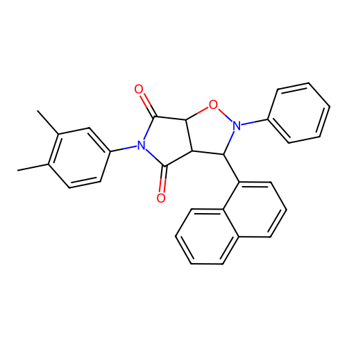 3-(3,4-dimethylphenyl)-8-naphthalen-1-yl-7-phenyl-6-oxa-3,7-diazabicyclo[3.3.0]octane-2,4-dione structure
