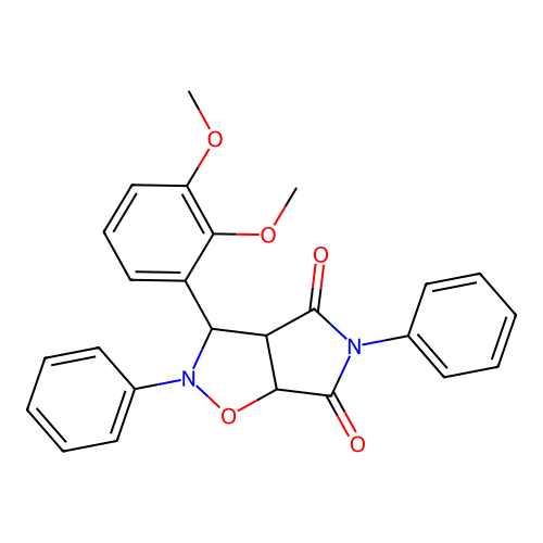 3-(2,3-dimethoxyphenyl)-2,5-diphenyldihydro-2H-pyrrolo[3,4-d]isoxazole-4,6(5H,6aH)-dione structure