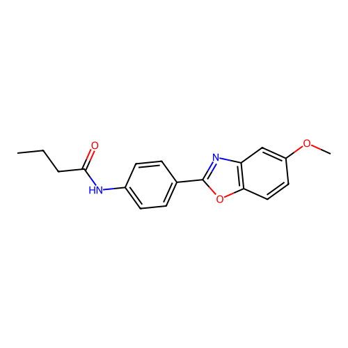 N-[4-(5-methoxy-1,3-benzoxazol-2-yl)phenyl]butanamide structure