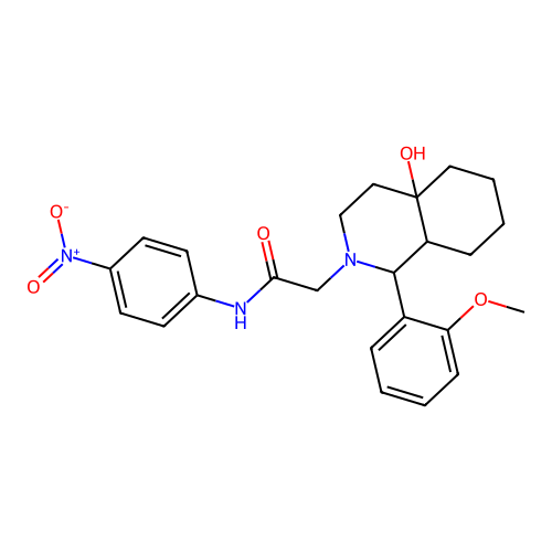 2-[4a-hydroxy-1-(2-methoxyphenyl)octahydroisoquinolin-2(1H)-yl]-N-(4-nitrophenyl)acetamide structure