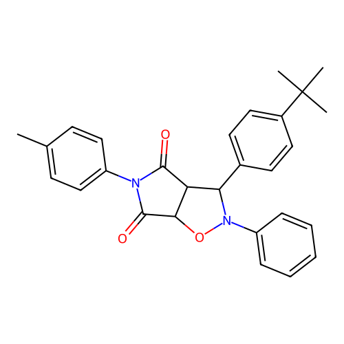 3-(4-(tert-butyl)phenyl)-2-phenyl-5-(p-tolyl)dihydro-2H-pyrrolo[3,4-d]isoxazole-4,6(5H,6aH)-dione structure
