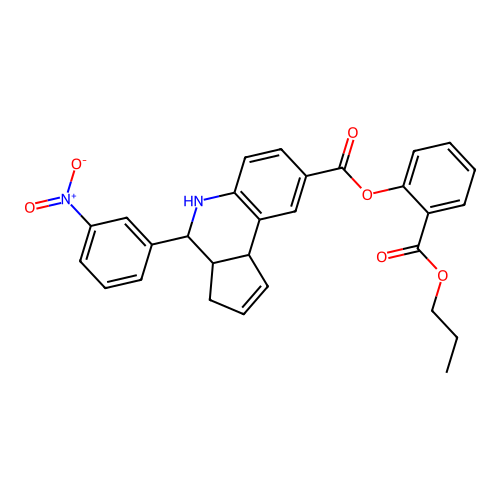 2-(propoxycarbonyl)phenyl 4-(3-nitrophenyl)-3a,4,5,9b-tetrahydro-3H-cyclopenta[c]quinoline-8-carboxylate structure