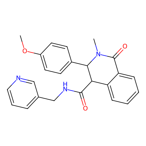 3-(4-methoxyphenyl)-2-methyl-1-oxo-N-(pyridin-3-ylmethyl)-1,2,3,4-tetrahydroisoquinoline-4-carboxamide structure