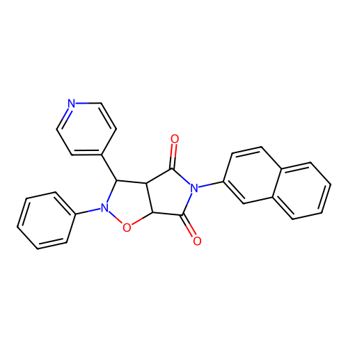 3-naphthalen-2-yl-7-phenyl-8-pyridin-4-yl-6-oxa-3,7-diazabicyclo[3.3.0]octane-2,4-dione structure