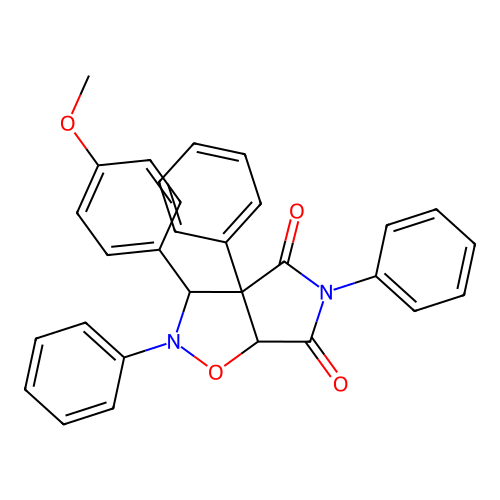 3-(4-methoxyphenyl)-2,3a,5-triphenyl-3,6a-dihydropyrrolo[3,4-d][1,2]oxazole-4,6-dione structure