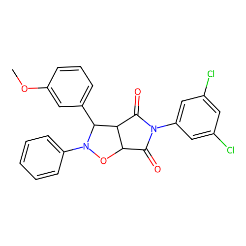 3-(3,5-dichlorophenyl)-8-(3-methoxyphenyl)-7-phenyl-6-oxa-3,7-diazabicyclo[3.3.0]octane-2,4-dione structure