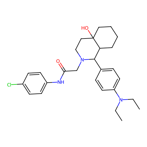 N-(4-chlorophenyl)-2-(1-(4-(diethylamino)phenyl)-4a-hydroxyoctahydroisoquinolin-2(1H)-yl)acetamide structure