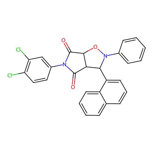 3-(3,4-dichlorophenyl)-8-naphthalen-1-yl-7-phenyl-6-oxa-3,7-diazabicyclo[3.3.0]octane-2,4-dione structure