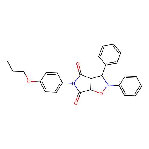 2,3-diphenyl-5-(4-propoxyphenyl)-3a,6a-dihydro-3H-pyrrolo[3,4-d][1,2]oxazole-4,6-dione structure
