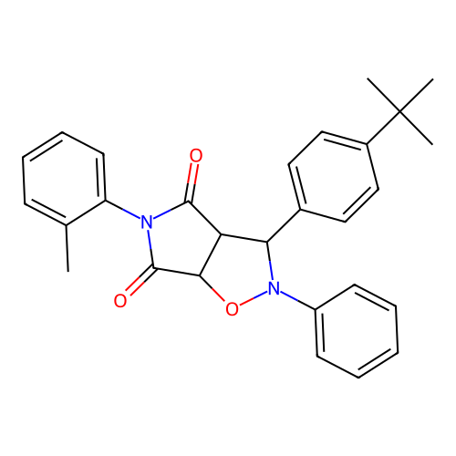 3-(2-methylphenyl)-7-phenyl-8-(4-tert-butylphenyl)-6-oxa-3,7-diazabicyclo[3.3.0]octane-2,4-dione structure