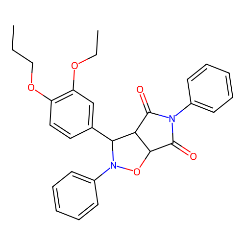 8-(3-ethoxy-4-propoxy-phenyl)-3,7-diphenyl-6-oxa-3,7-diazabicyclo[3.3.0]octane-2,4-dione structure