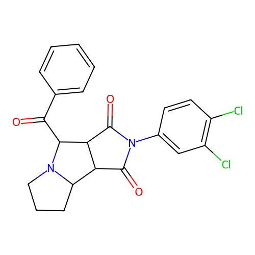 4-benzoyl-2-(3,4-dichlorophenyl)hexahydropyrrolo[3,4-a]pyrrolizine-1,3(2H,8bH)-dione structure