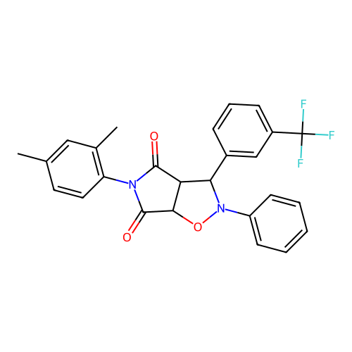5-(2,4-dimethylphenyl)-2-phenyl-3-(3-(trifluoromethyl)phenyl)dihydro-2H-pyrrolo[3,4-d]isoxazole-4,6(5H,6aH)-dione structure