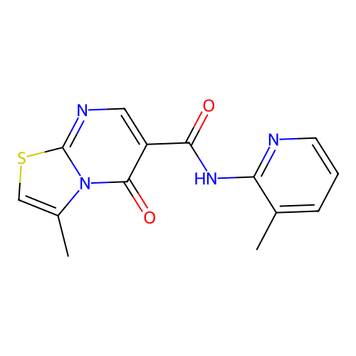 3-methyl-N-(3-methylpyridin-2-yl)-5-oxo-5H-thiazolo[3,2-a]pyrimidine-6-carboxamide structure