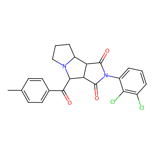2-(2,3-dichlorophenyl)-4-(4-methylbenzoyl)-4,6,7,8,8a,8b-hexahydro-3aH-pyrrolo[3,4-a]pyrrolizine-1,3-dione structure