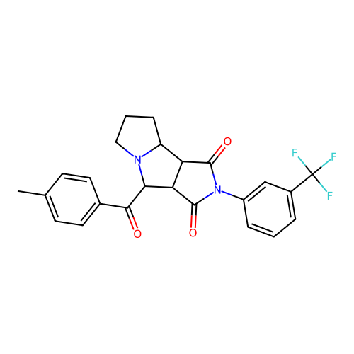 4-(4-methylbenzoyl)-2-(3-(trifluoromethyl)phenyl)hexahydropyrrolo[3,4-a]pyrrolizine-1,3(2H,8bH)-dione structure