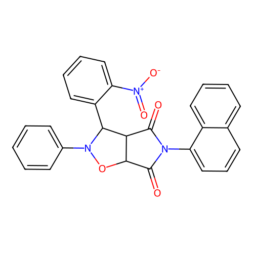 3-naphthalen-1-yl-8-(2-nitrophenyl)-7-phenyl-6-oxa-3,7-diazabicyclo[3.3.0]octane-2,4-dione structure