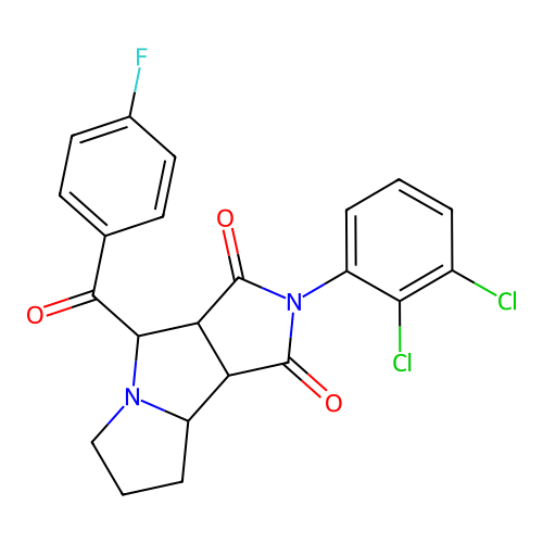 2-(2,3-dichlorophenyl)-4-(4-fluorobenzoyl)-4,6,7,8,8a,8b-hexahydro-3aH-pyrrolo[3,4-a]pyrrolizine-1,3-dione structure