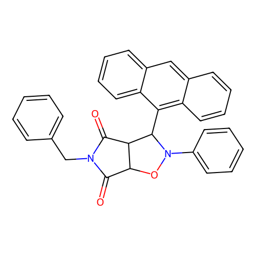 3-(anthracen-9-yl)-5-benzyl-2-phenyldihydro-2H-pyrrolo[3,4-d]isoxazole-4,6(5H,6aH)-dione structure