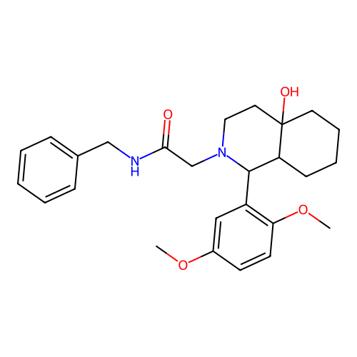N-benzyl-2-(1-(2,5-dimethoxyphenyl)-4a-hydroxyoctahydroisoquinolin-2(1H)-yl)acetamide structure