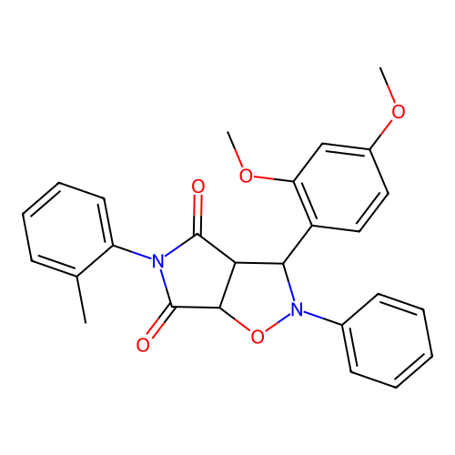 3-(2,4-dimethoxyphenyl)-2-phenyl-5-(o-tolyl)dihydro-2H-pyrrolo[3,4-d]isoxazole-4,6(5H,6aH)-dione structure