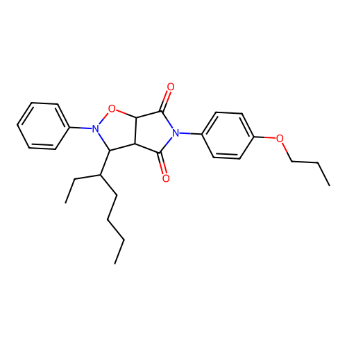 8-heptan-3-yl-7-phenyl-3-(4-propoxyphenyl)-6-oxa-3,7-diazabicyclo[3.3.0]octane-2,4-dione structure