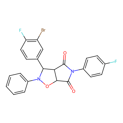 3-(3-bromo-4-fluorophenyl)-5-(4-fluorophenyl)-2-phenyl-3a,6a-dihydro-3H-pyrrolo[3,4-d][1,2]oxazole-4,6-dione structure