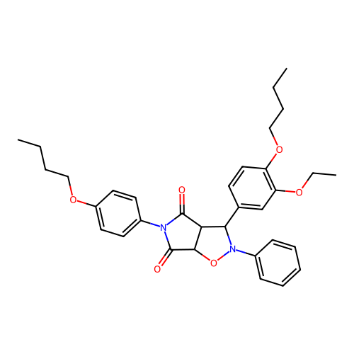 3-(4-butoxy-3-ethoxyphenyl)-5-(4-butoxyphenyl)-2-phenyl-3a,6a-dihydro-3H-pyrrolo[3,4-d][1,2]oxazole-4,6-dione structure
