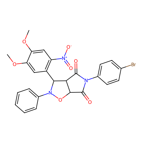 5-(4-bromophenyl)-3-(4,5-dimethoxy-2-nitrophenyl)-2-phenyl-3a,6a-dihydro-3H-pyrrolo[3,4-d][1,2]oxazole-4,6-dione structure