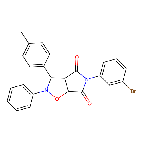 3-(3-bromophenyl)-8-(4-methylphenyl)-7-phenyl-6-oxa-3,7-diazabicyclo[3.3.0]octane-2,4-dione structure
