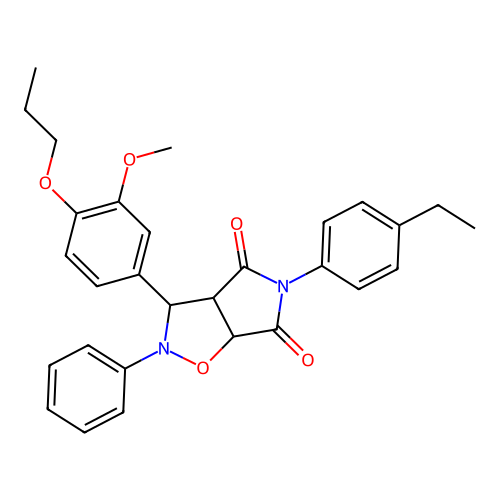 5-(4-ethylphenyl)-3-(3-methoxy-4-propoxyphenyl)-2-phenyl-3a,6a-dihydro-3H-pyrrolo[3,4-d][1,2]oxazole-4,6-dione structure