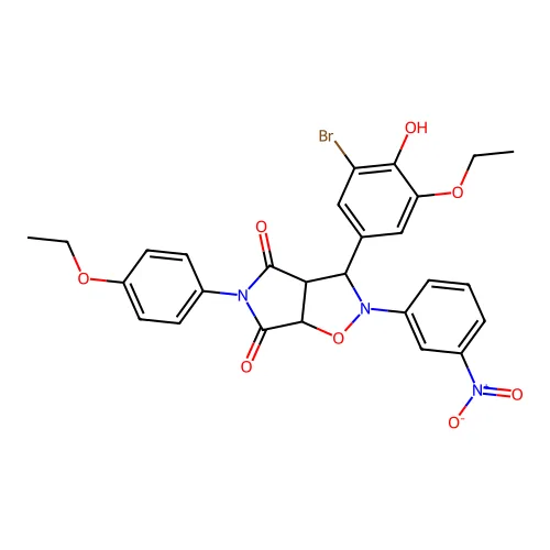 3-(3-溴-5-乙氧基-4-羟基苯基)-5-(4-乙氧基苯基)-2-(3-硝基苯基)-3a,6a-二氢-3H-吡咯并[3,4-d][1,2]噁唑-4,6-二酮 structure