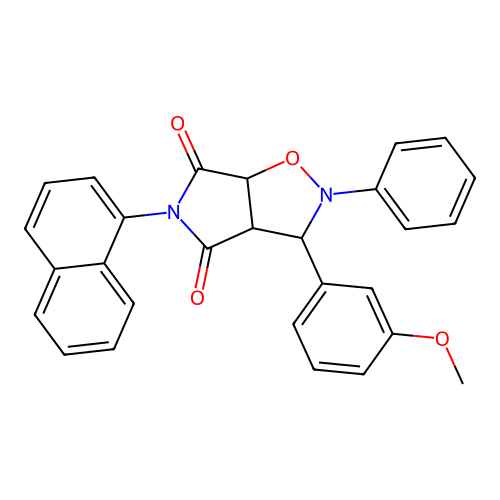 3-(3-methoxyphenyl)-5-(naphthalen-1-yl)-2-phenyldihydro-2H-pyrrolo[3,4-d][1,2]oxazole-4,6(3H,5H)-dione structure