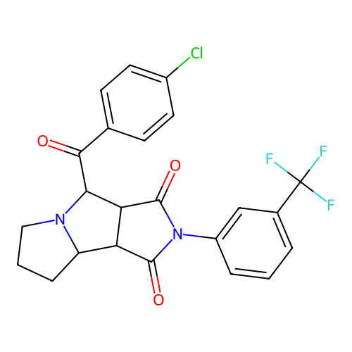 4-(4-chlorobenzoyl)-2-(3-(trifluoromethyl)phenyl)hexahydropyrrolo[3,4-a]pyrrolizine-1,3(2H,8bH)-dione structure