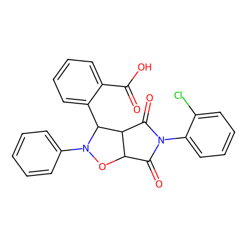2-(5-(2-chlorophenyl)-4,6-dioxo-2-phenylhexahydro-2H-pyrrolo[3,4-d]isoxazol-3-yl)benzoic acid structure
