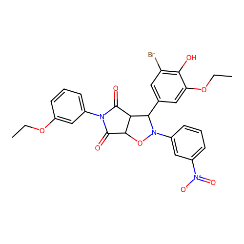 3-(3-bromo-5-ethoxy-4-hydroxyphenyl)-5-(3-ethoxyphenyl)-2-(3-nitrophenyl)-3a,6a-dihydro-3H-pyrrolo[3,4-d][1,2]oxazole-4,6-dione structure
