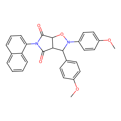 7,8-bis(4-methoxyphenyl)-3-naphthalen-1-yl-6-oxa-3,7-diazabicyclo[3.3.0]octane-2,4-dione structure