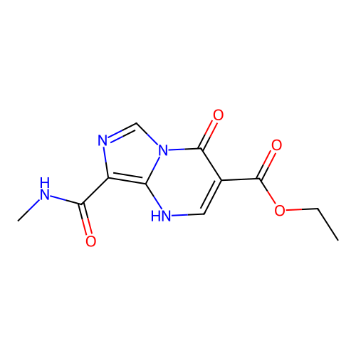 ethyl 8-(methylcarbamoyl)-4-oxo-1H-imidazo[1,5-a]pyrimidine-3-carboxylate structure